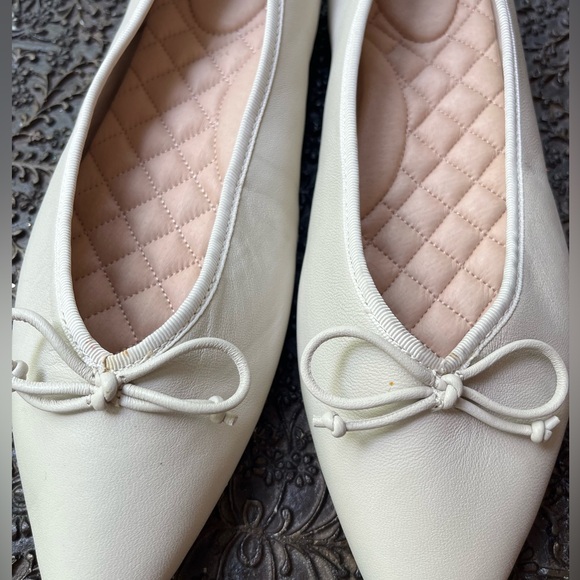 BIRDIES THE GOLDFINCH BOW LEATHER ECRU FLATS 9.5 - Picture 9 of 12